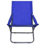 vidaXL Chaises pliables de plage 2 Pièces Tissu Bleu