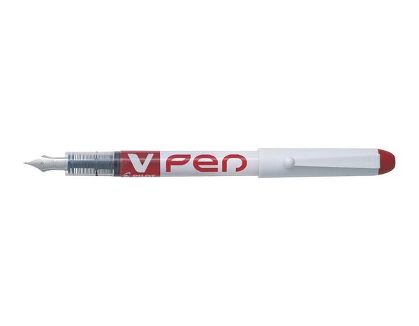 Stylo plume jetable effaçable v-pen pte moyenne rouge x 12 pilot