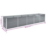 vidaXL Lit surélevé de jardin Acier galvanisé 400x80x77 cm Gris