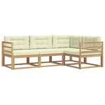 vidaXL Ensemble de canapés d'extérieur 3 Pièces Blanc et crème Polyester