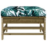 vidaXL Repose-pieds de jardin et coussins lot de 2 bois pin imprégné