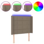 vidaXL Tête de lit à LED Taupe 83x16x118/128 cm Tissu