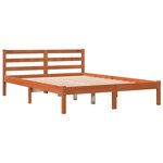 vidaXL Cadre de lit sans matelas cire marron 135x190cm bois pin massif
