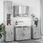 vidaXL Ensemble de mobilier de salle de bain 4 Pièces Gris béton