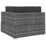 vidaXL Chaise d'angle sectionnelle avec coussins résine tressée gris