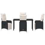 vidaXL Ensemble de salle à manger pour jardin 5 Pièces Noir Poly rotin