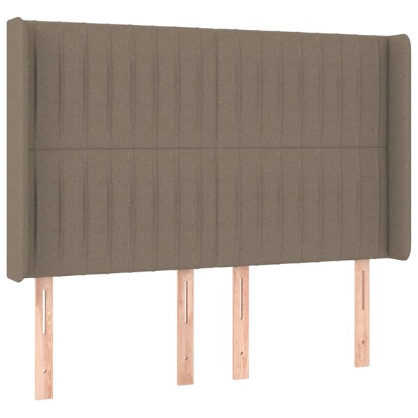 vidaXL Tête de lit avec oreilles Taupe 147x16x118/128 cm Tissu
