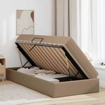 vidaXL Lit avec rangement et matelas 2 Pièces Cappuccino Cuir