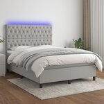 vidaXL Sommier à lattes de lit et matelas et LED Gris clair 140x200 cm