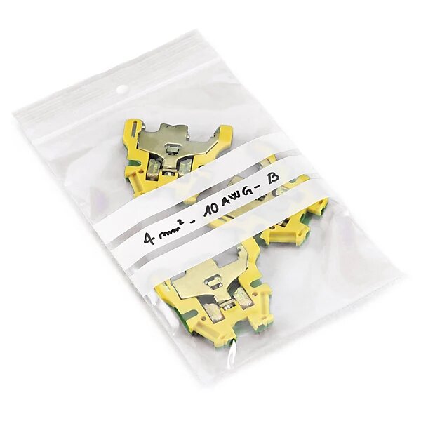 Sachet plastique zip transparent à bandes blanches 50 microns 12 x 18 cm (lot de 1000)