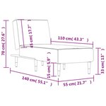 vidaXL Chaise longue jaune velours