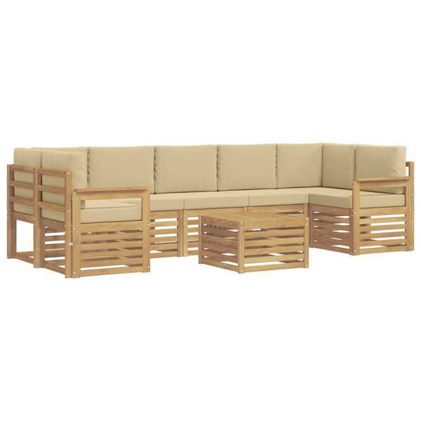 vidaXL Ensemble de canapés d'extérieur 8 pc Blanc et Beige Polyester