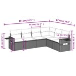 vidaXL Salon de jardin avec coussins 7 Pièces marron résine tressée
