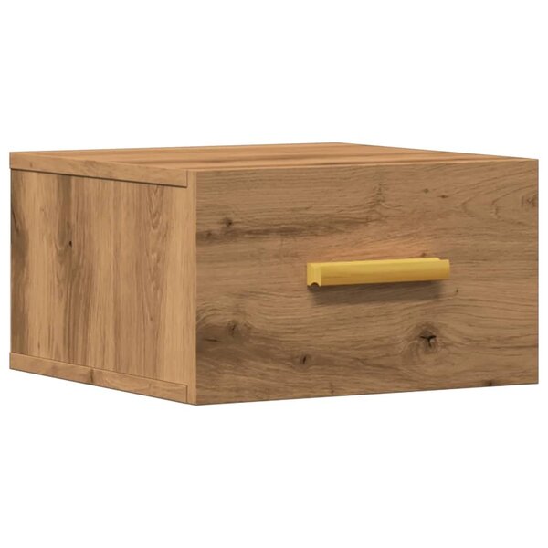 vidaXL Table de chevet murale chêne artisanal 35x35x20 cm