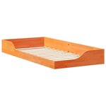 vidaXL Cadre de lit surélevé Marron cire 90 x 200 cm