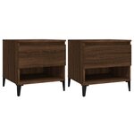 vidaXL Tables d'appoint 2 Pièces Chêne marron 50x46x50 cm Bois ingénierie