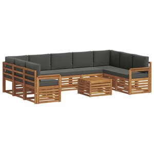 vidaXL Ensembles de canapés avec coussin 10 Pièces Naturel et Anthracite