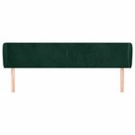 vidaXL Tête de lit avec oreilles Vert foncé 203x23x78/88 cm Velours