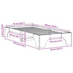 vidaXL Cadre de lit naturel Bois naturel Bois de pin massif 75 x 190 cm