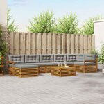 vidaXL Ensemble de canapés d'extérieur 8 Pièces Gris Naturel et Clair