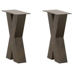 vidaXL Pieds de table basse en forme de X  2 pièces  acier naturel  38 x (42-43) cm
