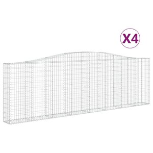 vidaXL Paniers à gabions arqués 4 Pièces 400x30x120/140 cm Fer galvanisé