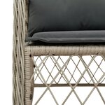 vidaXL Ensemble de bistro 3 Pièces et coussins gris clair résine tressée