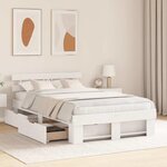 vidaXL Cadre de lit avec tiroir Blanc 120 x 190 cm Bois massif en pin