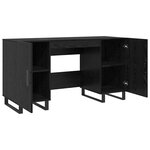 vidaXL Bureau avec porte Chêne noir 140 x 50 x 75 cm Bois d'ingénierie