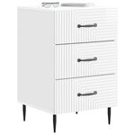 vidaXL Cabinet de chevet avec tiroir Blanc brillant 43 x 41 x 66 5 cm
