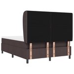 vidaXL Lit à ressorts avec matelas marron foncé  140x190 cm  tissu