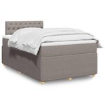 vidaXL Sommier à lattes de lit avec matelas taupe 120x190 cm tissu