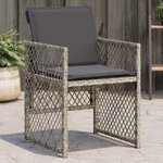 vidaXL Chaises de jardin avec coussins lot de 4 gris résine tressée