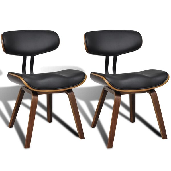 vidaXL Chaises à manger lot de 2 bois courbé et similicuir