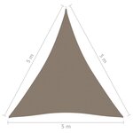 Vidaxl voile de parasol tissu oxford triangulaire 5x5x5 m taupe