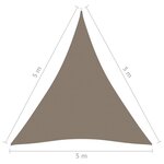 vidaXL Voile de parasol Tissu Oxford triangulaire 5x5x5 m Taupe