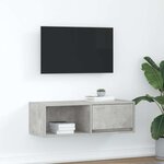 vidaXL Meuble TV gris béton 80x31x25 5 cm bois d'ingénierie