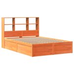 vidaXL Cadre de lit sans matelas cire marron 135x190cm bois pin massif