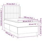 vidaXL Sommier à lattes de lit et matelas Gris foncé 90x190 cm Tissu