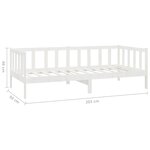 vidaXL Lit de repos avec matelas 90x200 cm Blanc Bois de pin massif