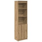 vidaXL Buffet haut chêne artisanal 50x35x180 cm bois d'ingénierie