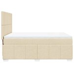 vidaXL Sommier à lattes de lit avec matelas Crème 140x200 cm Tissu
