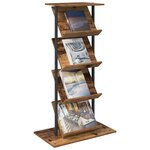 vidaXL Étagère à magazines avec étagère Bois ancien 68 x 40 x 123 5 cm
