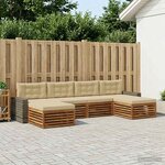 vidaXL Ensembles de canapés avec coussin 6 Pièces Bois d'Acacia Massif