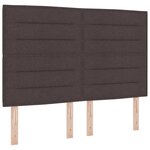 vidaXL Lit à ressorts avec matelas Marron foncé 140 x 190 cm tissu