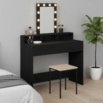 vidaXL Table de Toilette Noir 100 x 41 x 140 cm Bois d'ingénierie