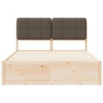 vidaXL Cadre de lit avec tête de lit rembourrée Taupe 140 x 190 cm