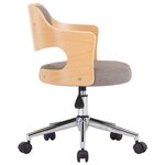 vidaXL Chaises pivotantes à manger lot de 6 taupe bois courbé et tissu
