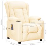 vidaXL Fauteuil de massage Crème Similicuir