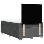 vidaXL Sommier à lattes de lit avec matelas Gris foncé 120x200cm Tissu